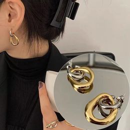 Hoop Earrings Korean Design Simple Earrrings For Women Classic Metal Circle Pendientes Mujer 2024 Fashion Ear Jewellery Goth Brincos Gift