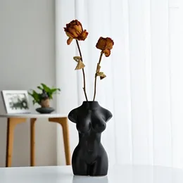 Vases Artificial Flower Vase Home Room Decor Table Decoration Ceramic Whiteware Ornaments Beauty Sculpt Figurines Europe Modern Style