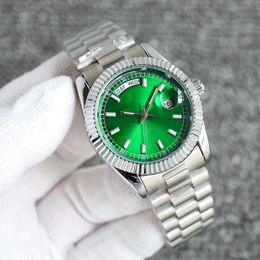 MENS Titta på automatisk mekanisk rörelse Titta på 36mm/41mm dubbel kalender Tre handklocka 316L rostfritt stål Mineralglas Montre de Luxe Business Watch