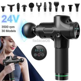 Massage Gun 30 Modes High Frequency Massage Gun 24V Muscle Relax Body Relaxation Electric Massager With Portable Bag Therapy Gun For Fitness 240321