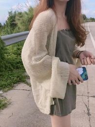 Women's Hoodies 2024 Korean Version Of Mohair Knitted Air-conditioned Shirt For Summer Loose Knit Sweater Cardigan Thin Jacket