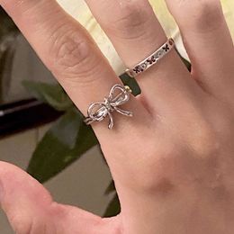 Korean Style Two-piece Adjustable Index Finger Ring Set with Niche Design