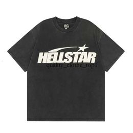 Hellstar T Shirt Designer T Shirts Graphic Tee Mens Clothing Hipster Washed Fabric Street Graffiti Lettering Foil Print Vintage Black Loose Fitting Plus Size 237