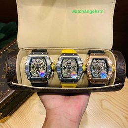 Male Timepiece Wristwatch RM Wrist Watch Mechanical Watch Hollow Waterproof Luminous Students Watch Women Barrel Shape Couples Watch
