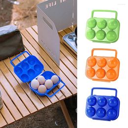 Storage Bottles 6-Grid Camping Egg Box Shockproof Refrigerator Eggs Case Dropproof Protection Tray Non-slip With Handle For Outdoor Picnic