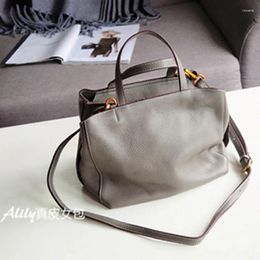 Bag Leather Small Shoulder Messenger Handbag Korean Version Of The Simple Pure First Layer Cowhide Pillow