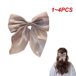 Hair Accessories 1-4PCS Top Clip Satin Fashion Headband With Clips Bow Hairpin Headdress Pin Spring Retro Layer Butterfly For Women