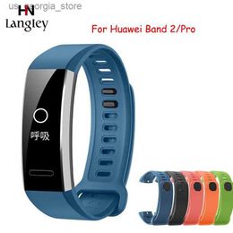 Watch Bands High Quality Sile band For Huawei Band 2/Pro Replacemnt Wristbands Comfortable Breathable Sports bands Y240321