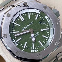 Minimalist Elegant AP Wrist Watch Royal Oak Offshore Series 15710ST Qiao Shan Same Olive Green Mens Fashion Leisure Business Sports Mechanical Diving Watch