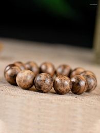 Necklace Earrings Set Natural Dara Dry Agarwood Hand String True Old Material Buddha Beads Men's Wooden Bracelet 18mm