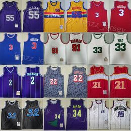 Throwback Kevin Durant Basketball Jerseys Vintage Ray Allen 34 LeBron James 23 Steve Smith 8 Ben Wallace 30 Allen Iverson Chris Paul 3 Patrick Ewing 33 Retro Shirt