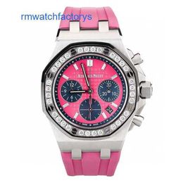 Crystal AP Wrist Watch 26231ST Royal Oak Offshore Automatic Machinery Women's Pink Dial Dial 37mm With Warranty Card