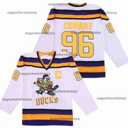 Ice Hockey Jersey Mighty Ducks 99 BANKS 96 CONWAY 66 BOMBAY Sewing Embroidery Outdoor Sportswear Jerseys Green Black White