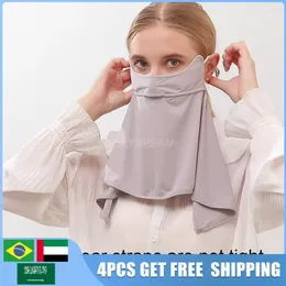 Scarves Uv-anti Veil Outdoor Cycling Vizor Summer Sunshade Mask Ear Hanging Facemask Breathable Adjustable Silk Visor