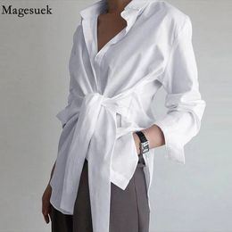 Fashion Long Sleeve Women Shirt Blouse Ruched Solid Colour for Office Ladies White Blue Black Autumn Shirts 18659 240320