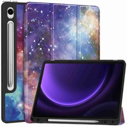 Tablet PC Cases Bags Colourful Tablet Case For Samsung Galaxy Tab S9 Fe Inch Sm-x510 X516 Shockproof Smart Flip Leather Case For Sm-x710 X716b X718uY240321Y240321