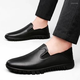 Casual Shoes Genuine Leather Mens Slip On Italian Driving Handmade Men Loafers Simple Moccasins Outdoor Lazy Flats Slip-On