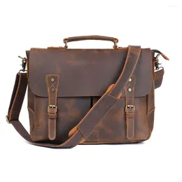 Bag YUPINXUAN 2024 Europe Fashion Dropshopping First Layer Cow Leather Handbags Vintage Messenger Retro Male Briefcase