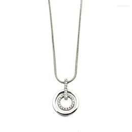 Chains Trend Elegant Jewellery Crystal Circle Pendant Necklace Unquie Women Fashion