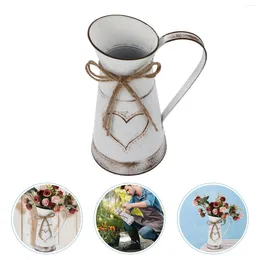 Vases Watering Can Vase Kettle Metal Flower Pot Christmas Decorations Indoor Arrangement