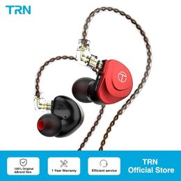 Cell Phone Earphones TRN V90S 5BA+1DD Metal Headworn Hybrid HIFI Bass Earbuds In ear Monitor Noise Cancellation Earbuds Sports Earbuds Q240321