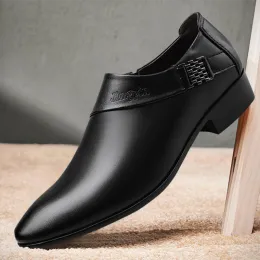 Shoes Luxury Men Leather Shoes Formal Dress Shoes for Male Plus Size Party Wedding Office Work Shoes Slip on Business Casual Oxfords