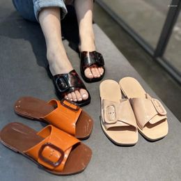 Slippers 2024 Summer Women's Minimalist Outwearing Flat Shoes Adult Girls Jelly Ladies Fashion Beach 35-40