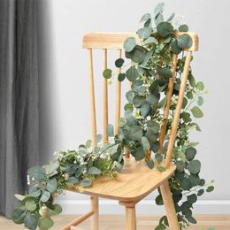 Decorative Flowers Artificial Eucalyptus Vine Pendant Leaf Garland Wedding Plant Greenery For Home Party Decoration L8A2