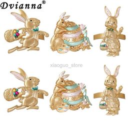 Towel Rings 8Pcs New Easter Napkin Rings Bunny Napkin Rings Matte Gold Napkin Holder Rings for Easter Dinning Table Decorations HWH179 240321