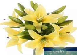Tiger Lily Artificial Real Touch Flowers Wedding Bouquets for Home Office Decoration5226600