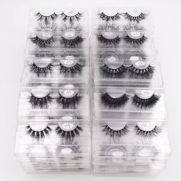 Eyelashes Mink Lashes 18mm Fluffy 3D 550 Pairs Fluffy Lashes With Tray No box100% Mink Hair Eyelashes Natural Lashes Bulk