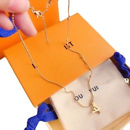 Marke Herz Anhänger Halsketten Vergoldet Einfache Liebe Kupfer Ring Gedruckt Designer Halskette Frauen Designer Schmuck