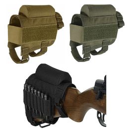 Bags Adjustable Outdoor Tactical Butt Stock Rifle Cheek Rest Pouch Bullet Holder Nylon Riser Pad Ammo Cartridges Bag