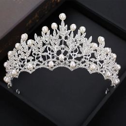Wedding Crown Fashion Bridal Headpiece Hair Accessories Pearl Crowns Head Jewellery Rhinestone Crown