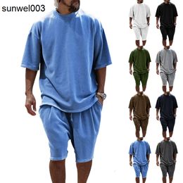 Designer Summer Suit Cool T-shirt Shorts Two-piece Breathable New Ice Silk Products Listed Explosions. 26ui