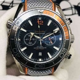 Chronograph SUPERCLONE Watch Watches Wrist Luxury Fashion Designer Automatic Mechanical Five Needle Orange Black Hw032 Mens montr