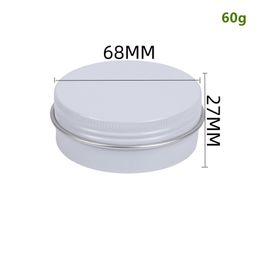 Portable White Aluminium Jar 60ml/2 oz Lip Oil Cosmetic Eye Cream Bottle Refillable Batom Lotion Tin Container
