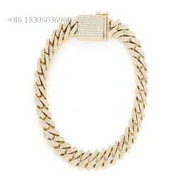 Latest Designs Hip Hop Jewellery 10Mm Real Diamonds Miami Cuban Link Chain Bracelet Wholesale Price