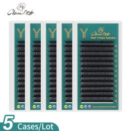 Eyelashes GLAMLASH Wholesale 5Cases Grafting Eyelash Extension Y YY Shape Premade Volume Fans Lashes Soft Individual Faux Lash