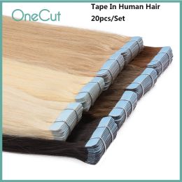 Extensions Tape in Human Hair Extensions Straight Remy Seamless Invisible Natural Machine Made Adhesive Tape Hair Extensions For Salon