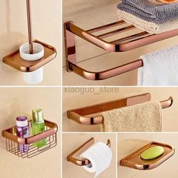 Towel Rings Rose Gold Double Towel Bars Bathroom Towel Ring Wall Mounted Bathroom Accessories Towel Rack Towel Ring Toilet Brush Soap Holder 240321