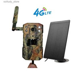 Hunting Trail Cameras Solar powered cellular tracking camera Tra with Sim card real-time streaming no glow infrared 4G application hunting camera Q240321