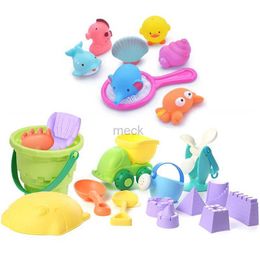 Sand Play Water Fun Baby Beach Toys Game Sandbox Play Sand Water Set Sand Cube Soft Plastic Summer Toys Beach Sand Bucket Castle Mould Baby Bath Toy 240321