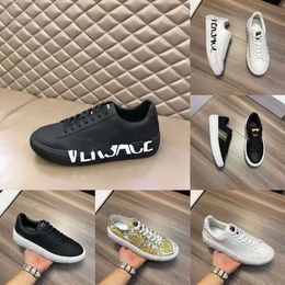 2024 New Sneakers Casual Shoes White Thick-soled Greek-key Motif Casual Shoes Round Toe Multicolor Platform Trainers