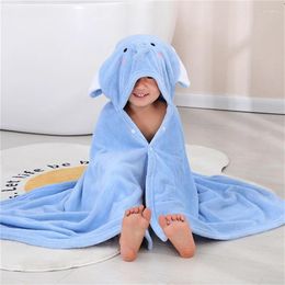 Towel GALEI-Baby Cartoon Animal Bathrobe Soft Coral Velvet Hooded Cape Thickened Absorbent Poncho Blanket Bath Beach