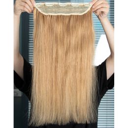 Extensions #27 Light Brown Clip In Human Hair One Piece Natural Hair Extensions Straight ClipOn Add Volume HairPieces 14 18 22 inch 60 1B