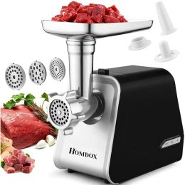 Grinders 2000W Electric Meat Grinder, Heavy Duty Meat Grinder Machine Sausage Stuffer Maker with 3 Grinding Plates