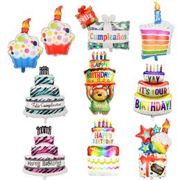 Birthday Party Decorations Large Foil Balloons Birthday Cake Balloon Happy Birthday Party Festival Decorations Kids Gifts