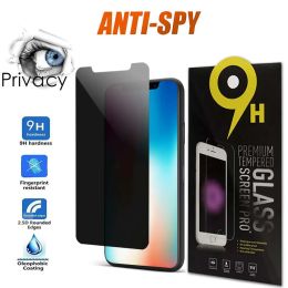 Anti Spy Privacy Screen Protector for iPhone 15 14 13 12 11 PRO MAX XR XS 7/8 PLUS Toughened Film Tempered Glass with Retail Packing