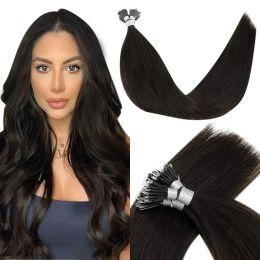 Extensions VeSunny Nano Hair Extensions Prebonded Nano Remy Hair Extensions Straight Brazilian Nano Extensions Human Hair for Women 1g/s